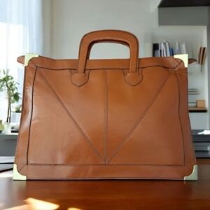 Vintage Genuine Leather Case Note Book Bag Tan Laptop Bag Unisex